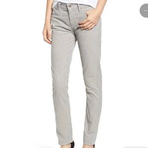 Citizens of Humanity Agnes Slim Straight Leg Corduroy Pants Mist Grey Mid Rise